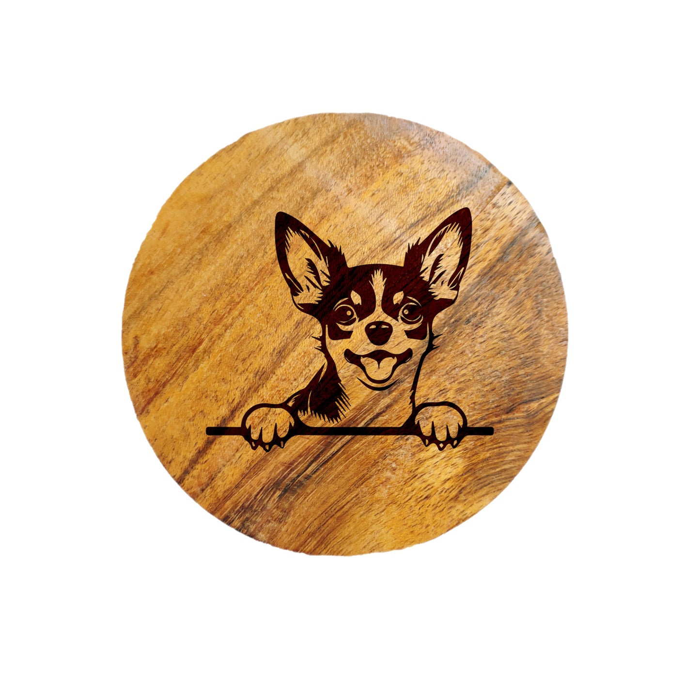 Chuhuahua Dog Acacia Wood Coaster