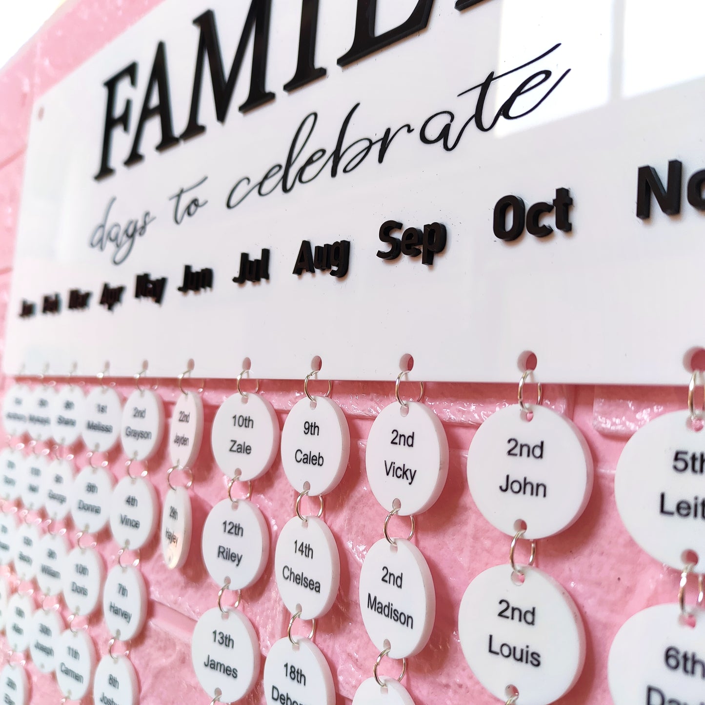Personalised Acrylic Birthday Calendar Family Celebrations