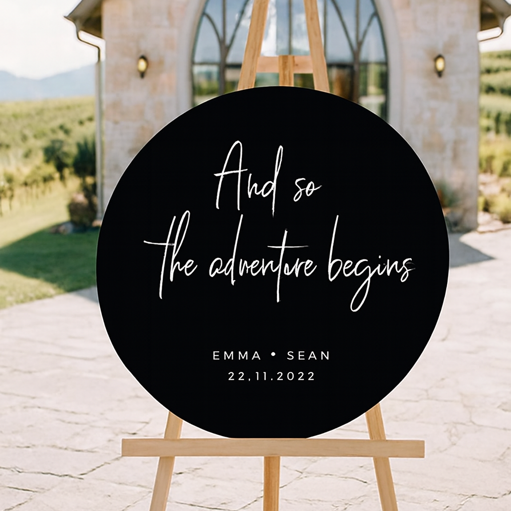 60cm black acrylic wedding welcome sign