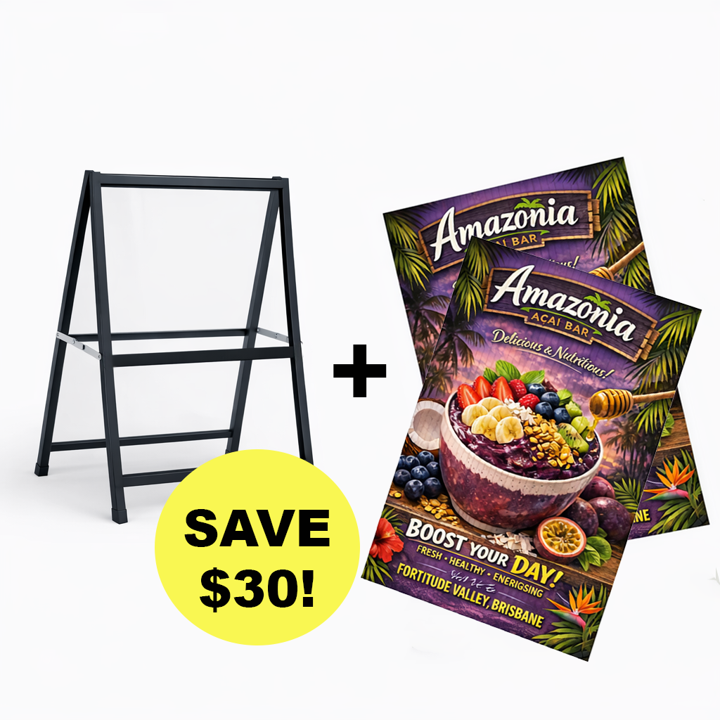 A_frame_sign_plus_two_poster_option