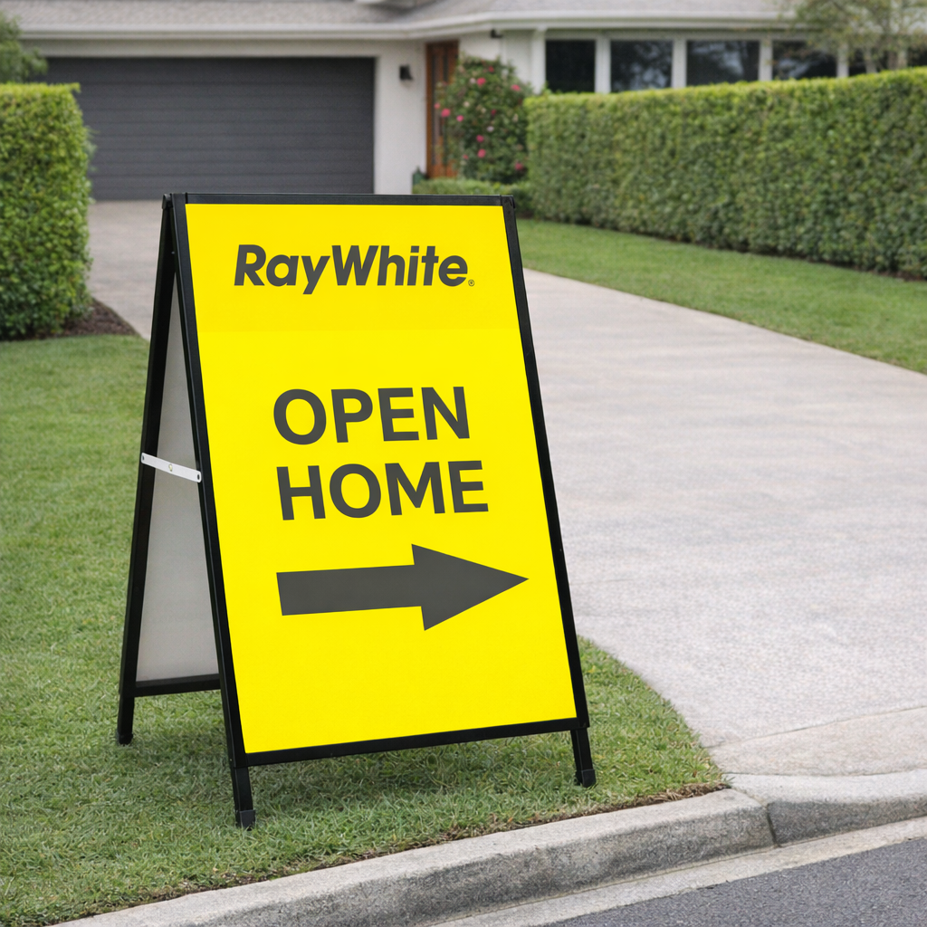 A_frame_sign_realeastate_raywhite_brisbane