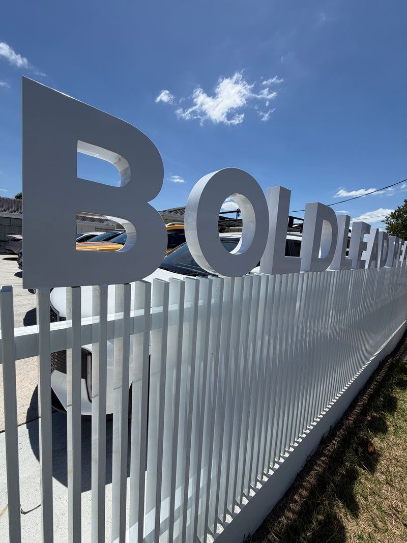 Boldlead White Metallic 3D Signage Fabrication and Installation