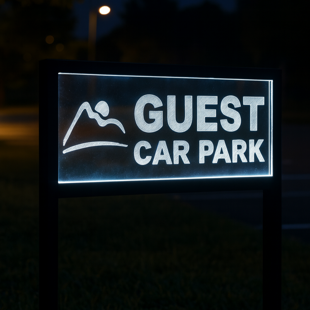 illuminated laser engraved sign