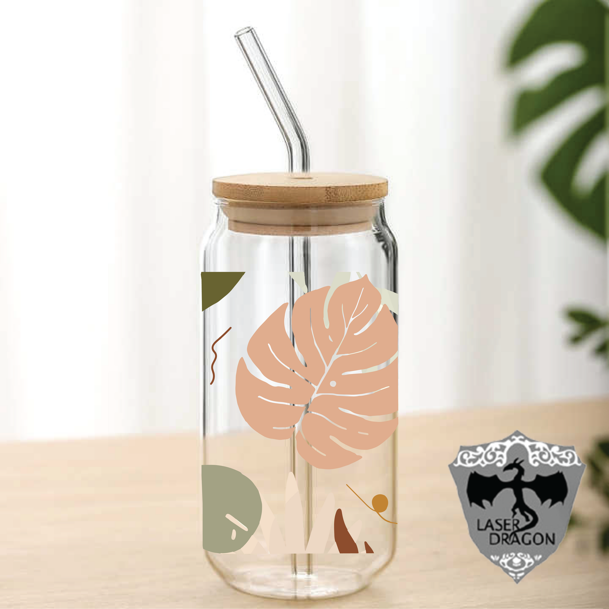 UV DTF Wraps - Monstera Leaves Tumbler